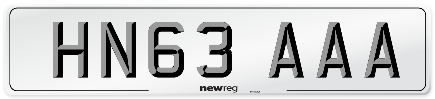 HN63 AAA Number Plate from New Reg